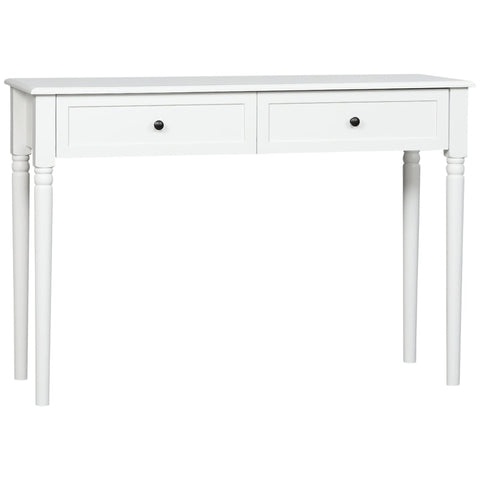 Rootz Console Table with 2 Drawers - Hallway Table - High Side Table - White - 110cm x 40cm x 75.8cm
