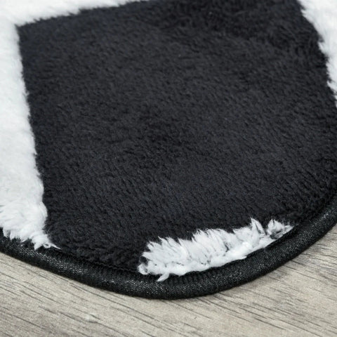 Rootz Diamond Pattern Rug - Carpet - Non-Woven Backing - Living Room - Bedroom - Dining Room - Playroom - Black + White - 230cm x 160cm x 0.7-0.8 cm