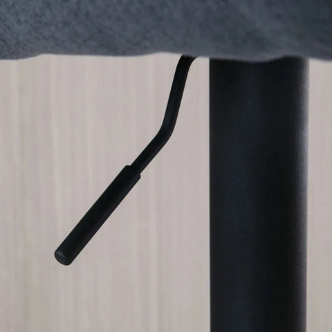 Rootz Bar Stool With Footrest - Height Adjustable - Linen Look - Imitation Linen - Gray - 54 cm x 54 cm x 112 cm