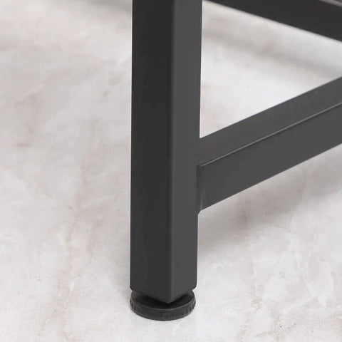 Rootz Esstisch-Set – Sitzgruppe im Industriedesign – 1 Tisch und 2 Bänke – Spanplatte/Stahl – Braun/Schwarz – 120 cm x 80 cm x 75 cm