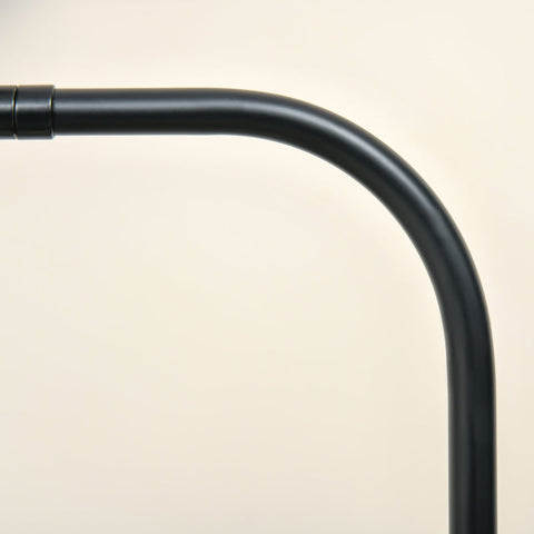 Rootz Floor Lamp - Modern Floor Lamp - With Shelf - Lamp - With Adjustable Lampshade - For Apartment Office - Steel - Black - 32.5 x 28 x 152 cm