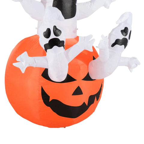 Rootz Inflatable Pumpkin Ghost - Halloween Ghost - Halloween Decoration - With LED Lighting - 120x120x180cm