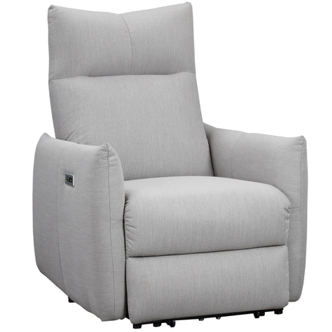 Rootz Fauteuil - TV Stoel - Recliner Chair - Relaxfauteuil - Met Elektrische Motor - USB Oplaadpoort - Linnen Look Polyester/Staal/Foam - Grijs - 77 x 89 x 107 cm
