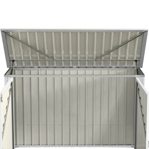 Rootz Garbage Can Box - Device Box - Garbage Box Storer For 2 Garbage Cans - Lockable - Steel - Green - 178.5 x 104.5 x 128.5/113 cm