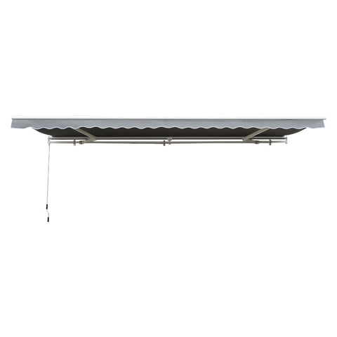 Rootz Awning - Articulated Arm Awning - Cassette Awning - Remote Control Awning - Aluminum - Grey - 4.95x3m