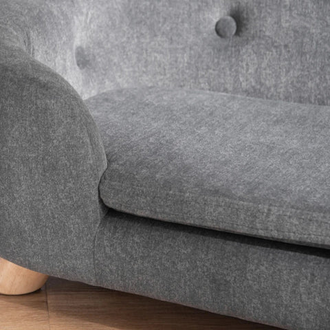 Rootz Pet Sofa - Hondenmat - Hondenbed - Hondensofa - Hondensofa - Kattensofa met Kussen - Achterzak - Pluche Foam - Grenenhout - Donkergrijs - 70 x 47 x 30 cm