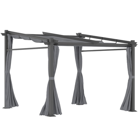 Rootz Pergola - Fixings Included - Extendable Roof - Dark Gray - 2.97m x 2.95m x 2.3m