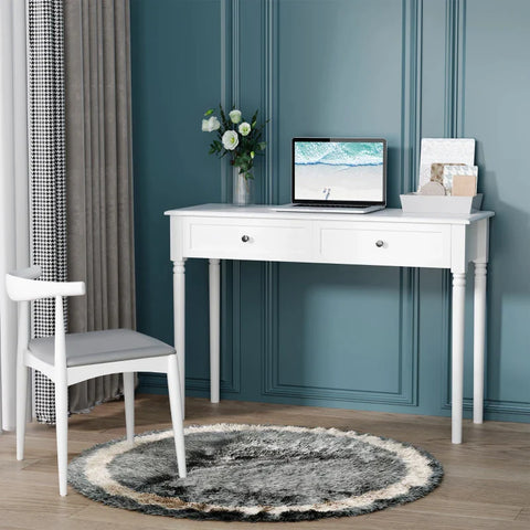 Rootz Console Table with 2 Drawers - Hallway Table - High Side Table - White - 110cm x 40cm x 75.8cm