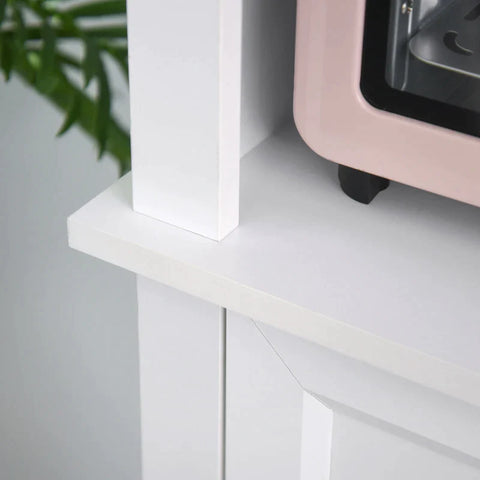 Rootz Kitchen Cabinet - Storage Cabinet - Kitchen Cupboard - Country Style - 2 Cabinets 1 Drawer - Wood - White - 74 cm x 39.5 cm x 183 cm