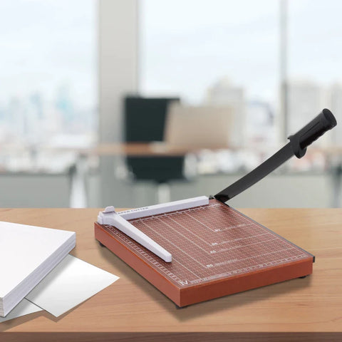 Rootz Paper Cutting Machine - A4 Paper Cutting Machine - Paper Cutter - Paper Cutting Tool - Professional Paper Cutter - Desktop Paper Cutting Tool - Home And Office Paper Cutter - Brown - 48 x 26.5 x 5cm