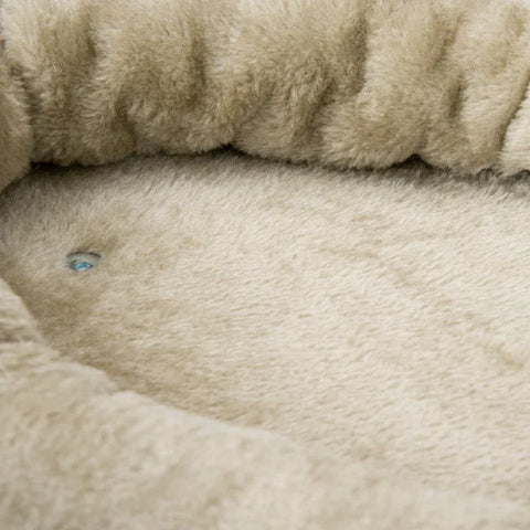 Rootz Cat Tree - Scratching Post With 1 Cat Cave - Cat House - Bed And Toy Ball -  Brown + Cream White - 55 cm x 55 cm x 94 cm