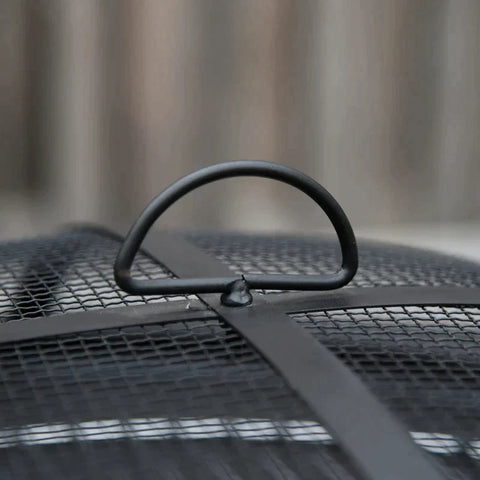 Rootz Fire Pit - 2-in-1 Fire Pit - Spark Guard Grill  - Garden BBQ - Grill Mesh Rack - Black - Ø75 x 55H cm