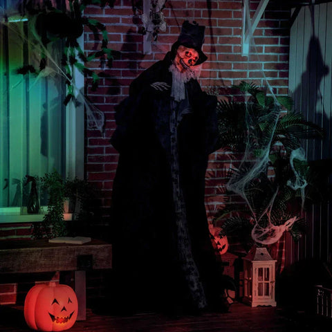 Rootz Halloween Decoration - Ghost Groom with Special Effects and Sound Function - Black - 110cm x 18cm x 183cm