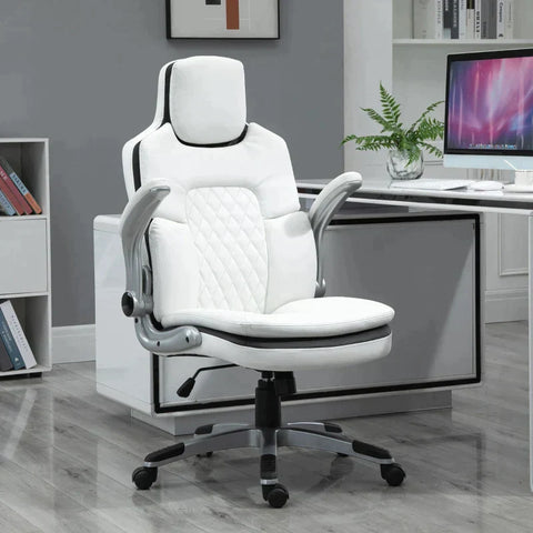 Rootz Office Chair - Ergonomic Office Chair - Desk Chair - Folding Armrests - Height-adjustable - Thickly Padded Chair - 69 x 67 x 113-121 cm