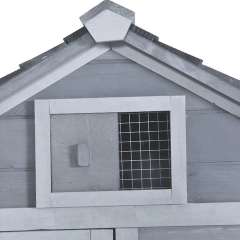 Rootz Chicken Hutch - Bantam Chicken Coop - Chicken House - Removable Floor Pan - Fir Wood - Grey - 150.5 cm x 54 cm x 87 cm