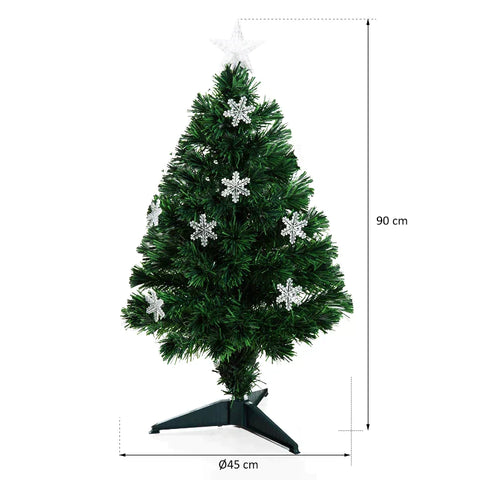 Rootz Christmas Tree - Mini Christmas Tree - Fir Tree - LED Lights - Green - ∅45 x 90 cm
