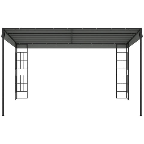 Rootz Pergola - Gazebo - Pavilion - Canopy Tent - Metal/Polyester - Grey - 3.98L x 2.98W x 2.5H m
