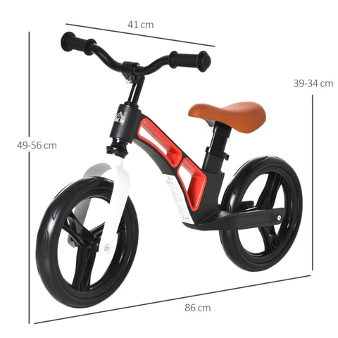 Rootz Bike - Loopfiets - Kinderloopfiets - Kleine Kinderfiets - Verstelbaar Zitje En Handvat Met Pedaal - Wit/Zwart - 86 x 41 x 49-56 cm