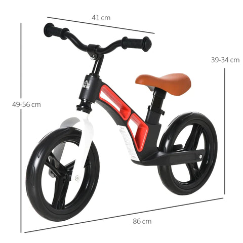 Rootz Bike - Balance Bike - Children's Balance Bike - Small Children's Bike - Adjustable Seat And Handle With Pedal - White/Black - 86 x 41 x 49-56 cm