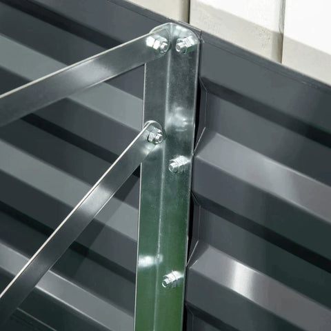 Rootz Raised Bed - Planter Box with Expandable Support Grid - Steel - Dark Gray - 120 x 90 x 59 cm