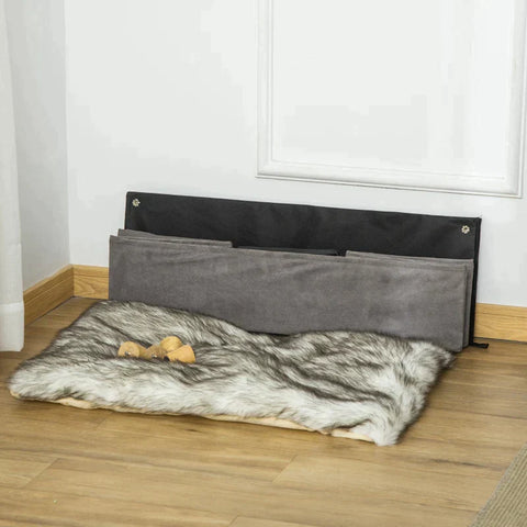 Rootz Pet Bed - Dog Sofa - Raised Pet Sofa - With Cushion - Cat Sofa - Dog Bed - Dog Sleeping Place - Pine Wood - Grey - 81 x 56 x 23.5 cm
