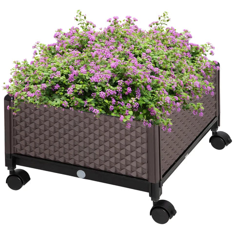 Rootz Raised Bed - Garden Bed - Garden Planter Bed - Flower Box - Brown - 50 x 50 x 33 cm