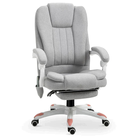 Rootz Office Chair - Massage Chair - Gaming Chair - Polyester- Grey - 66 x 63 x 107-115 cm