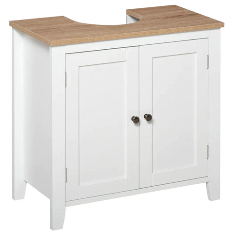 Rootz Bathroom Cabinet - Vanity Cabinet - Storage Cabinet - With Adjustable Shelf - MDF Board - White/Natural - 60 x 30 x 60 cm