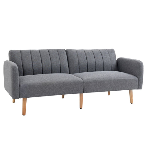 Rootz Sofa Bed - 2-seater Fabric Sofa Bed - Sofa With Sleeping Function - Polyester - Rubber - Wood Grey - 173 x 75 x 73 cm