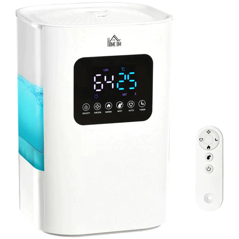 Rootz Humidifier - Air Humidifier - 3 Modes 3 Speeds - Remote Control - ABS - White - 8.5" x 8.5" x 12.75"