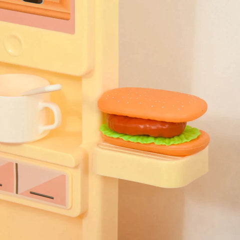 Rootz Children's Kitchen with Accessories - Play Kitchen - Kitchen Toys - Misting Water Spray - Lights - Music Functions Toy Set - Pink/Beige - 60 x 27 x 84 cm