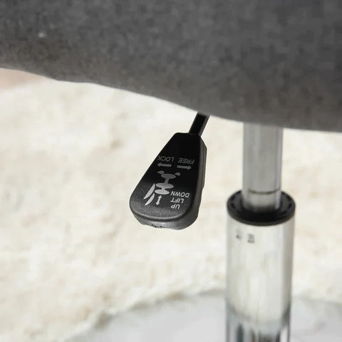 Rootz Drehstuhl – Bürostuhl – Arbeitshocker – Drehhocker – höhenverstellbar – Leinenähnliches Polyester – Stahl – Dunkelgrau – 57 x 57 x 77,5–87 cm