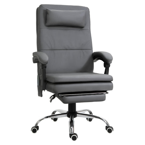 Rootz Massagesessel – Chefsessel mit Massagefunktion – 7 Vibrationsmassagepunkte – höhenverstellbar – Bürostuhl – Galvanikschaum – Grau – 67 x 70 x 112–120 cm