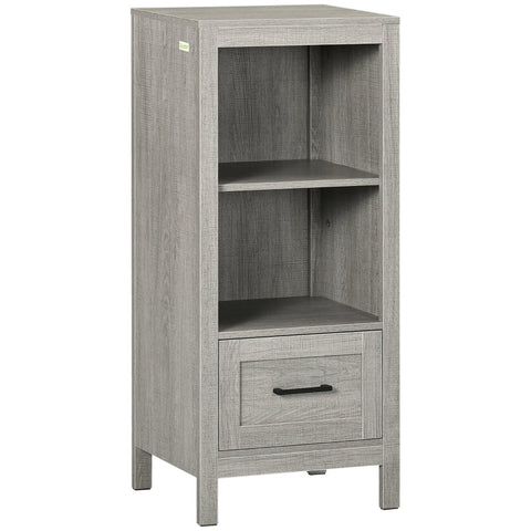 Rootz Bathroom Cabinet - Compact Bathroom Cabinet - Storage Cabinet - 2 Shelves - Chipboard - Grey - 40 cm × 30 cm × 89 cm