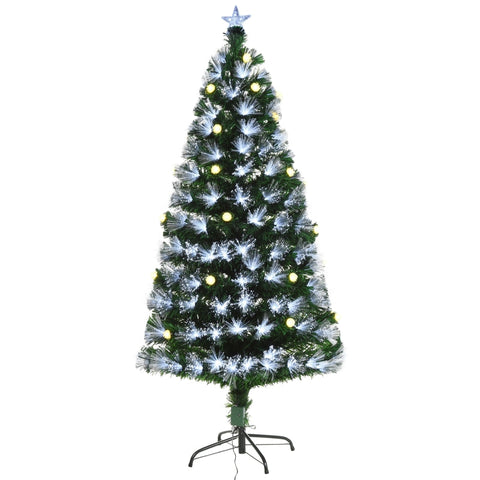 Rootz Christmas Tree - Artificial Christmas Tree - With Remote Control - LED Lights Christmas Tree - Green/White - Ø75 x 150 cm