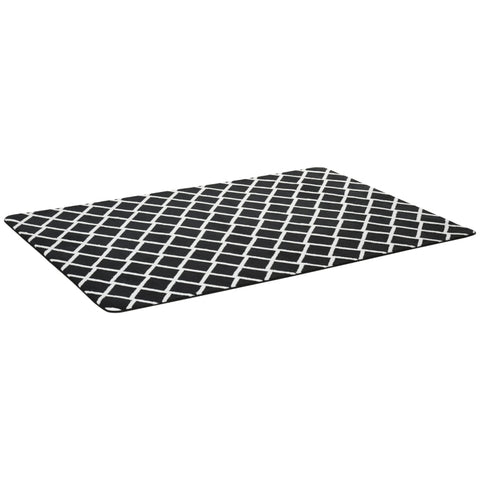 Rootz Diamond Pattern Rug - Carpet - Non-Woven Backing - Living Room - Bedroom - Dining Room - Playroom - Black + White - 230cm x 160cm x 0.7-0.8 cm
