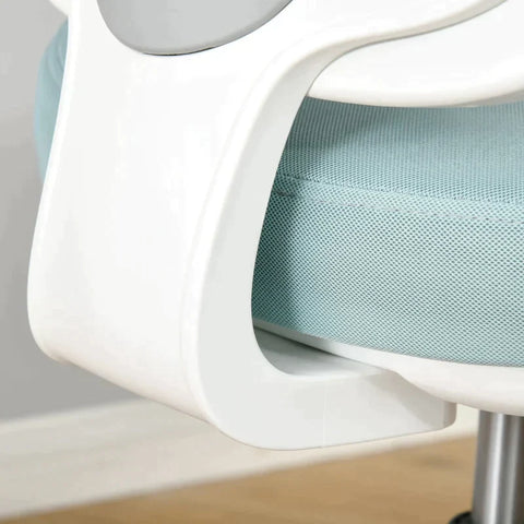 Rootz Office Chair - Swivel Chair Without Armrests - Height Adjustable Foam - ABS Metal - White/Light Blue - 46 x 51 x 78-87.5 cm