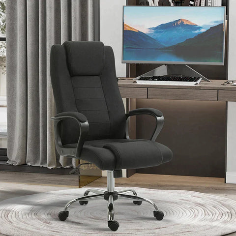 Rootz Office Chair - Computer Chair - Rocker Function - Headrest - Ergonomic Desk Chair - Black - 62 x 62 x 110-119 cm