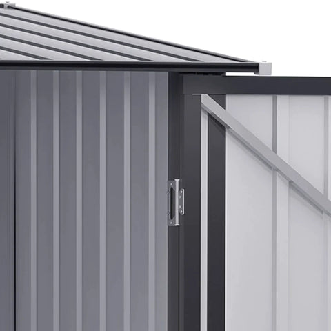 Rootz Garden Shed - Tool Shed - Steel Tool Shed - Storage Shed - Dark Grey - 100 x 103 x 160cm